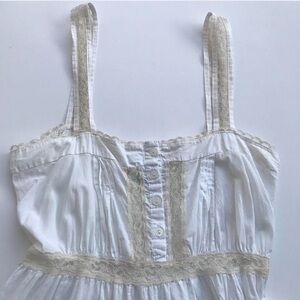 Laura Ashley White Milkmaid Slip Dress Nightgown
